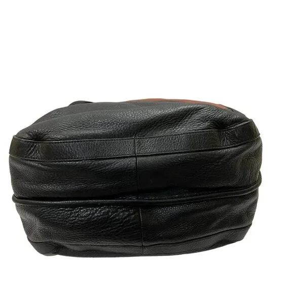 OrYANY Large Multi Pocket Pebble Leather Brown Black Bag - Picture 10 of 16